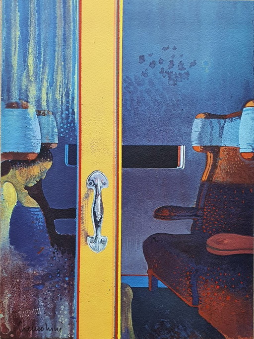 Framed artist's lithograph - Léonardo CREMONINI - Violetto