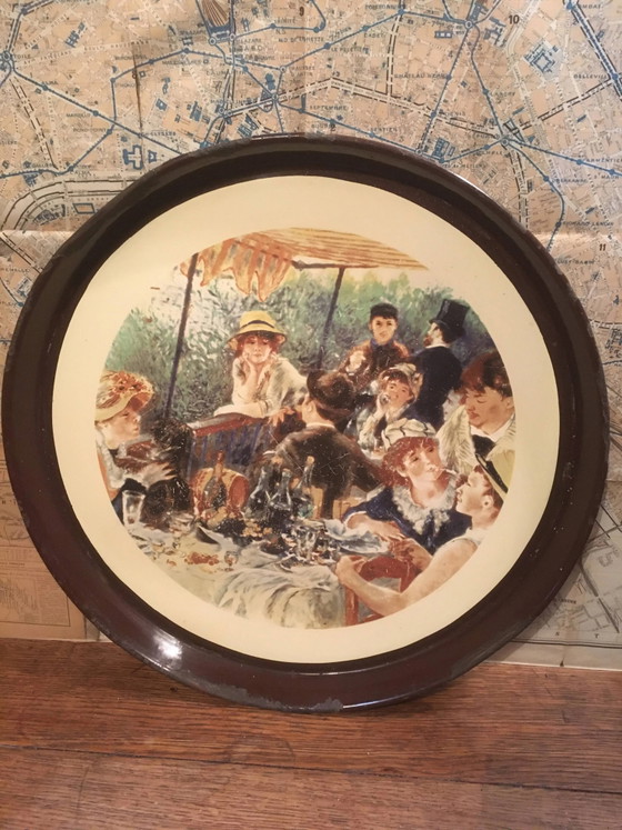 Vassoio in metallo smaltato "Il pranzo dei canottieri" Renoir – Accessori da tavola, Vintage (photo 8 of 8)