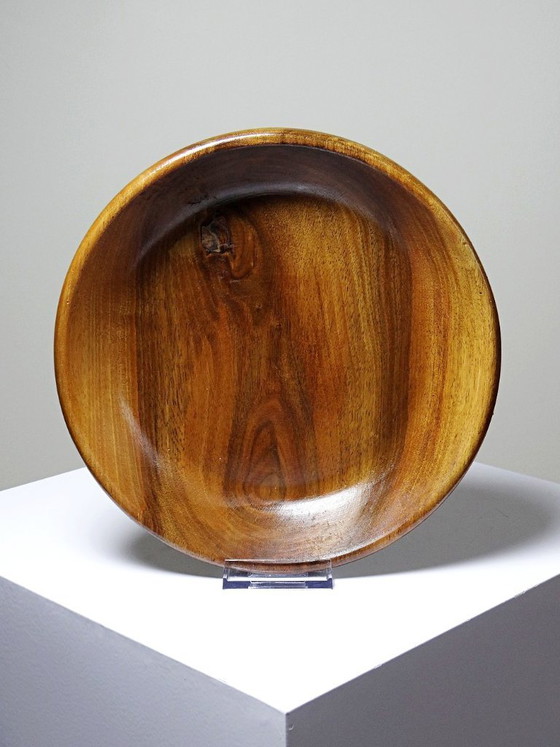 Image 1 of Coupe en bois teck ou acacia, vintage artisanat années 70-2000