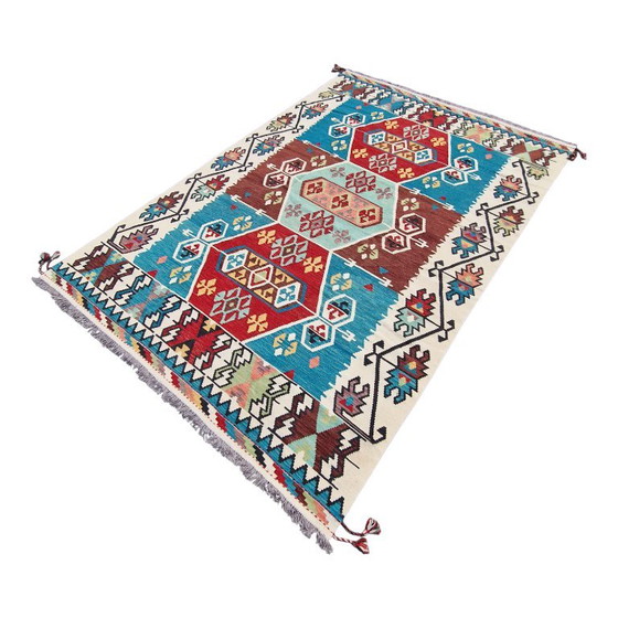 Maimana Kilim Tapijt | Turkse Stijl Handgeweven Vlakweefsel | Wollen Vloerkleed | Handgemaakt Tapijt | 80 × (photo 5 of 12)