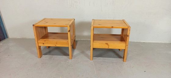 Image 1 of Set of 2 vintage pine night stands 