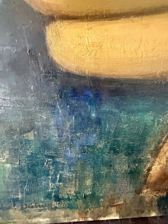 Antique painting, oil on canvas, signed Michel DUTRIEU (1910-1993) – Art, Wood (photo 9 of 15)