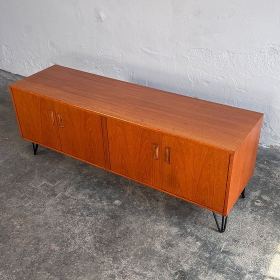 Image 1 of G-Plan Teak 4-Door Sideboard on Hairpin Legs, 1970