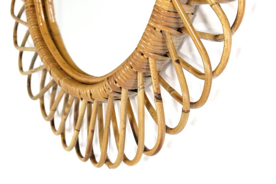 Image 1 of Franco Albini vintage rattan mirror
