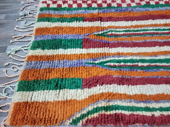 Image 1 of Mehrfarbige Berber-Tapis aus Leinen, 300 cm x 150 cm