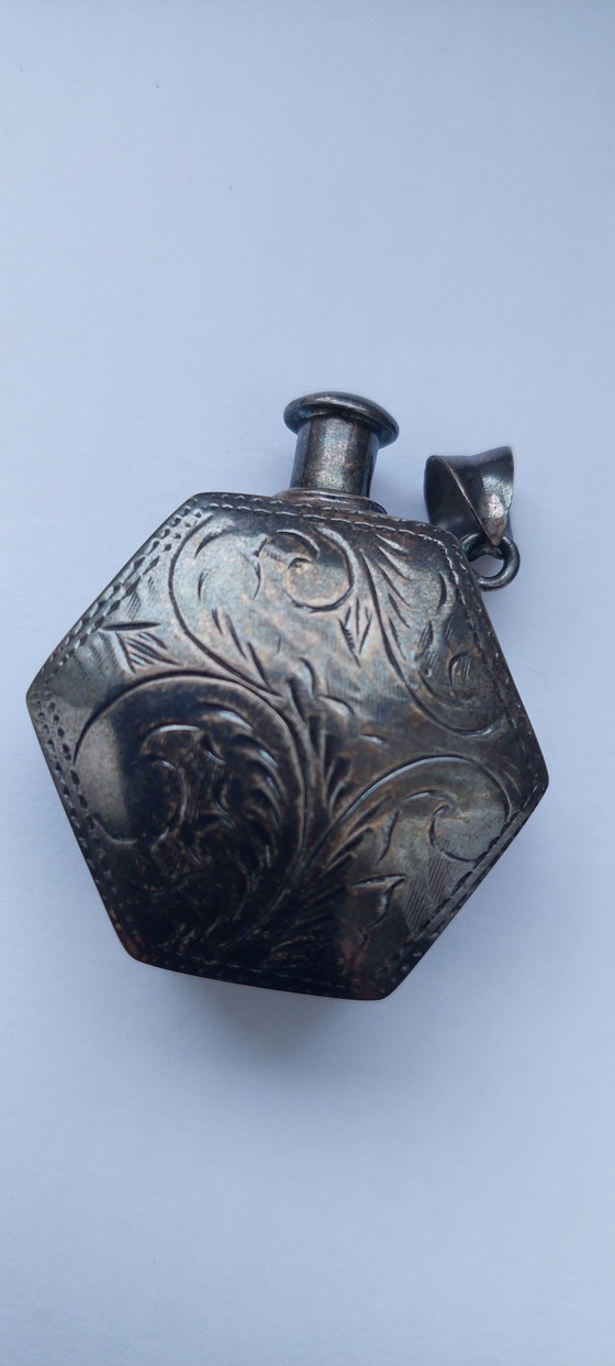 Image 1 of Vintage 925 sterling zilveren zeshoekige parfumfleshanger