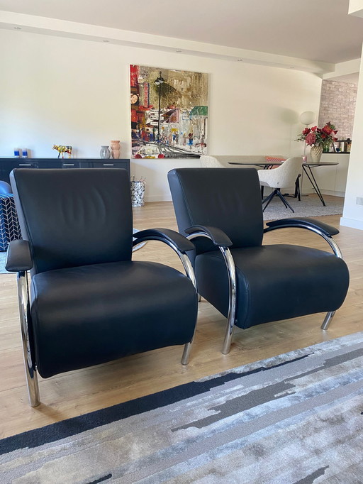 2 x Molinari Accademia Armchairs Black