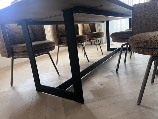 Steel table base