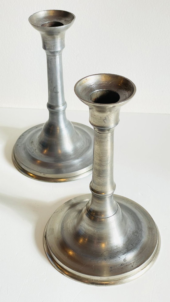 Image 1 of Vintage Silver Metal Candlesticks