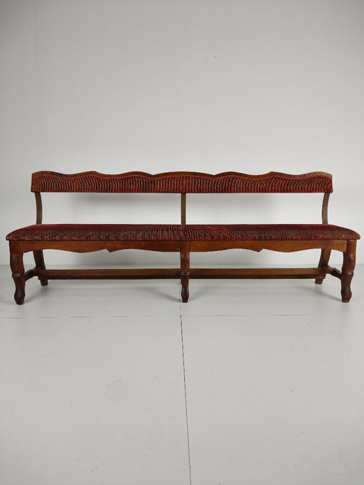 Esclusiva panca da ingresso/pranzo in rovere dei primi del XX secolo