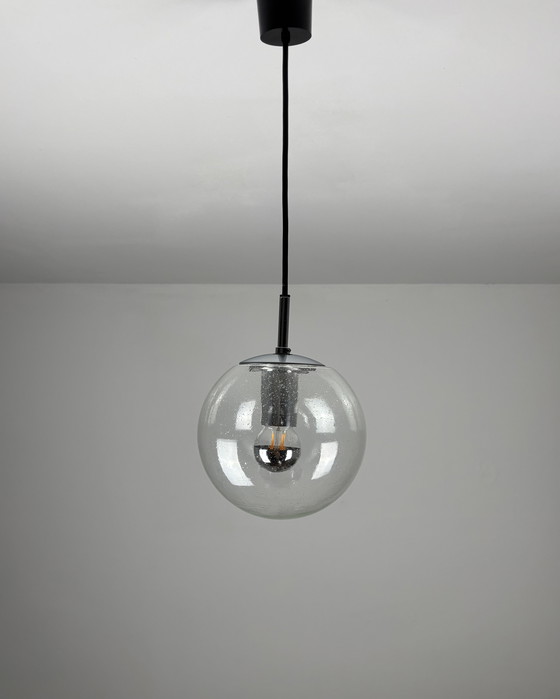 Image 1 of Vetro anni &#39;60, Limburgo, Lampada vintage di metà secolo, Vetro a bolle, Lampada a sospensione, Germania, Minimalismo, Era s