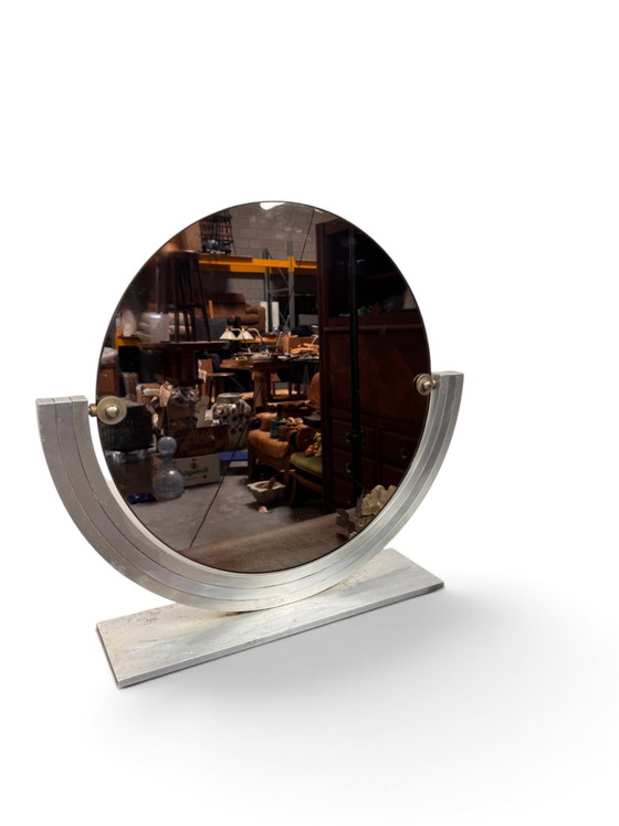 Italienischer Art-Deco-Spiegel aus den 1950er Jahren – Glass, Metal (photo 4 of 7)
