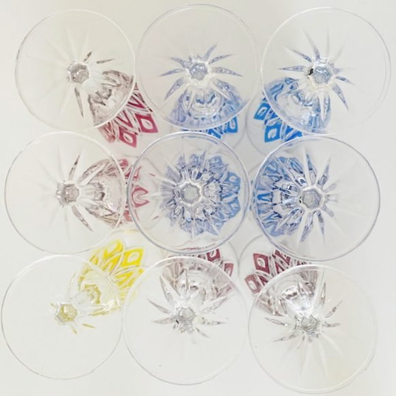 Image 1 of Set di bicchieri da champagne vintage VMC France Reims Harlequin 1960