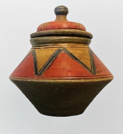 Set of Vintage Moroccan Rif Pottery – Hand-Painted Berber Terracotta (ca. 1950) – decoratieve objecten (photo 2 of 5)