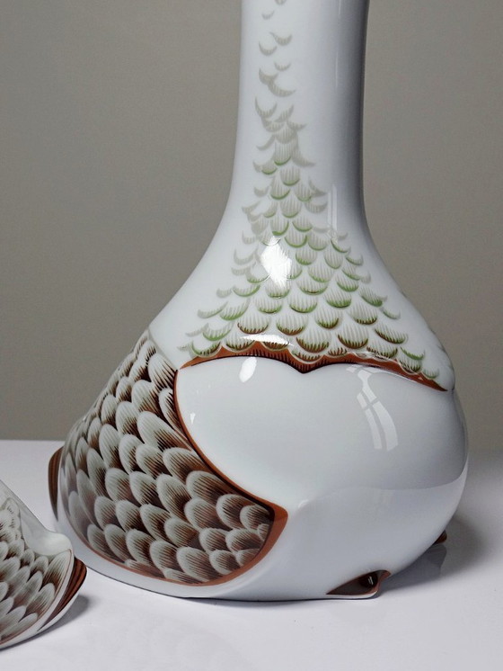 Image 1 of Vintage 80s Haviland Castel carafe and miniature bottle set, after Sandoz for Chabot