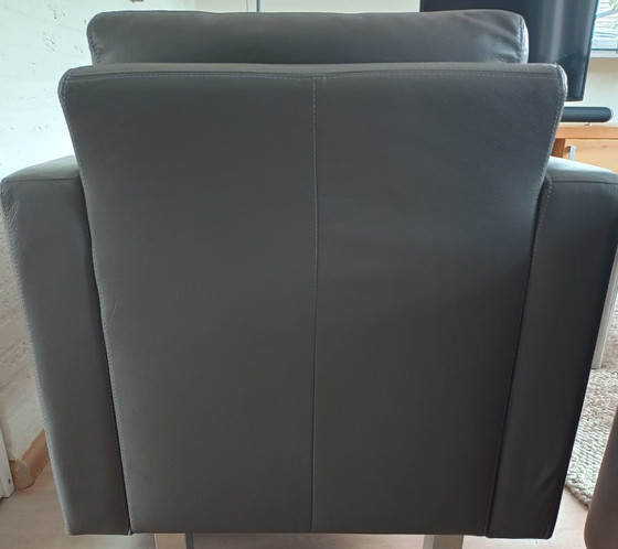 Poltrone Montel, pelle grigia, Metallo, Grigio, Modern (foto 3 di 5)