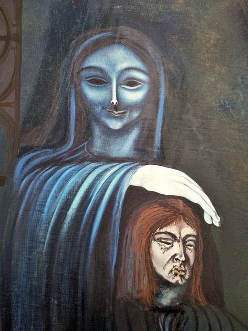 Hellmuth Eichner (1936–2012) – Dipinto ad olio “Salome e San Giovanni…” (1966) – wanddecoratie, Canvas (photo 2 of 10)