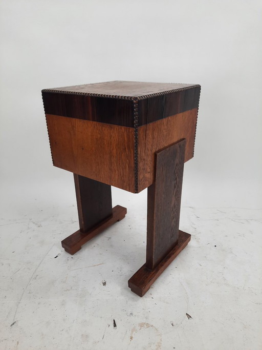 Vintage Art Deco houten side table bijzettafel