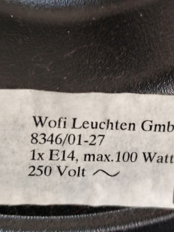 Image 1 of Lámpara de mesa posmoderna "Seta" de Wofi – latón y cristal – década de 1990