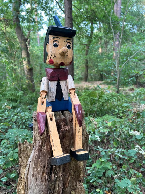 Handgefertigter Pinocchio aus Holz – Bunte Figur – 44 cm – Dekorative Objekte, Wood (photo 4 of 5)