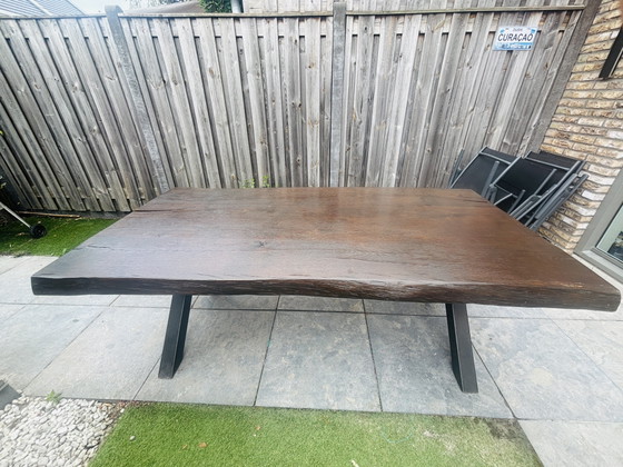 Solid Oak Table – Dining tables, Metal, Wood (photo 4 of 5)