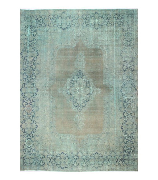 Oosters Handgeknoopt Vintage Kunst Klassiek & Reliëf Design 405 x 295 cm Groene Kleur