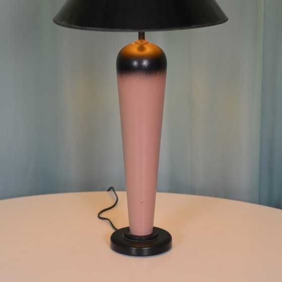 Image 1 of old pink table light