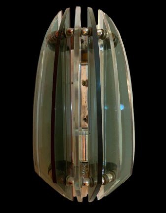 veca applique murale paire de verre ,italie 1960