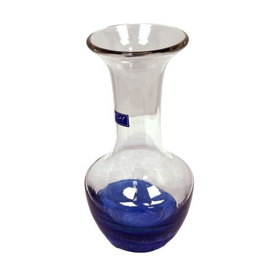 Image 1 of "Flirt" Glass Vase by R&B Ritzenhoff Breker – Cobalt Crackle Glass – 1990s