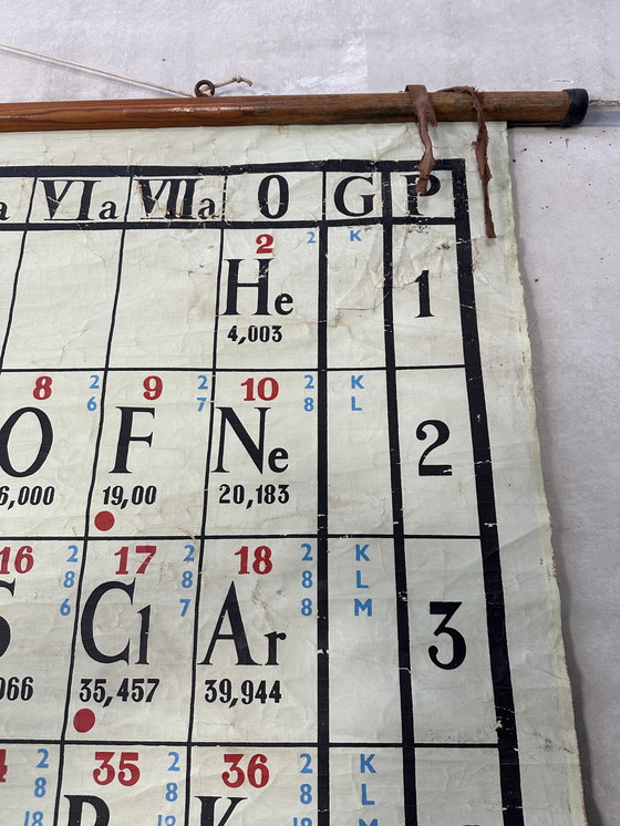 Image 1 of Vintage XL Schoolkaart ‘Periodiek Systeem van de Elementen’ - 1966