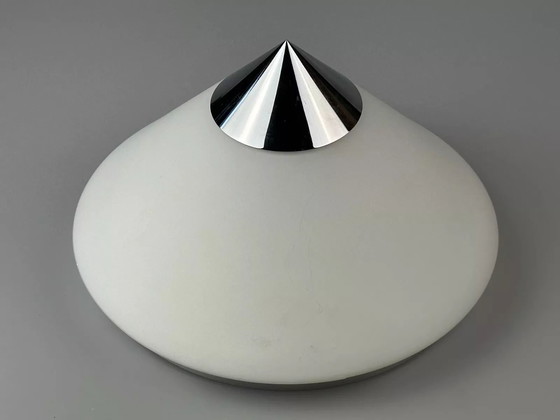 Image 1 of 60s 70s ceiling lamp wall lamp by Limburg Leuchten Germany glass chrome