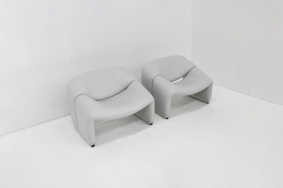 Image 1 of Set van 2 Artifort Groovy fauteuils F598 Pierre Paulin in leder