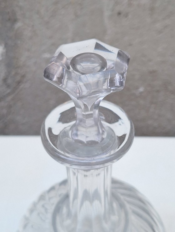 Image 1 of Decanter in cristallo modellato Baccarat, bambù intrecciato