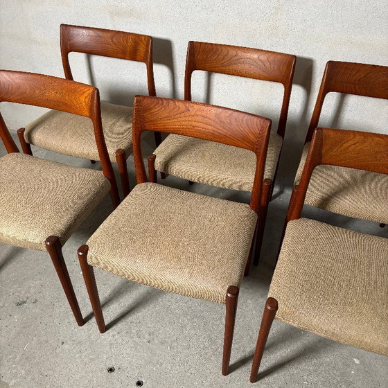 Image 1 of 6x Chaises de salle à manger modèle 77 Niels O. Møller Vintage danois