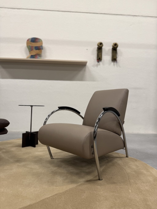 Gelderland 5770 Lotus Armchair Taupe Ohman Leather