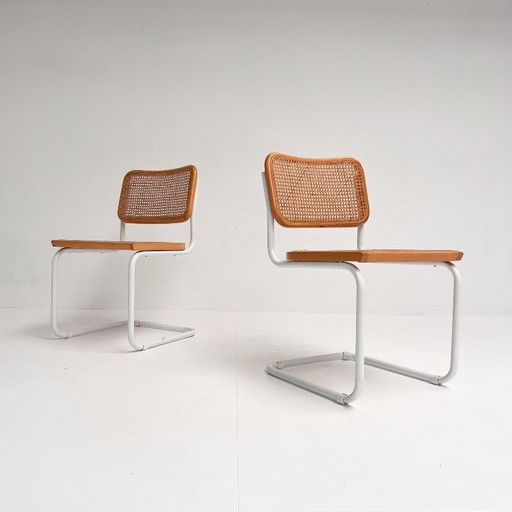 Set of 2 Italian webbing chairs, 1970s