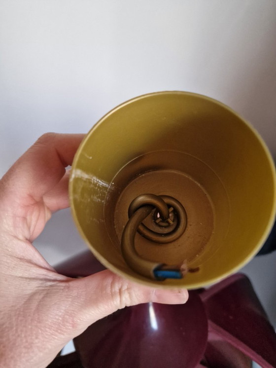 Image 1 of Burgundy lotus flower pendant light by Robert de Schuytener, 1980s