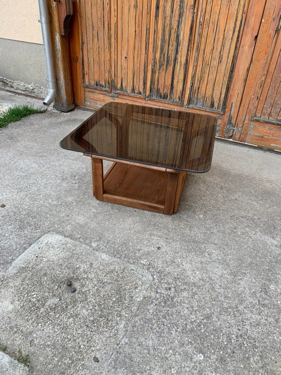 Mid-Century Dänischer Moderner Couchtisch, 1960er Jahre – Kaffeetisch-Bücher, Holz, Glas, Mid Century Modern (photo 4 of 4)
