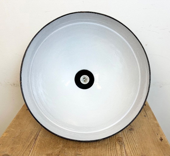 Image 1 of Industrial Black Enamel Factory Pendant Lamp, 1950s