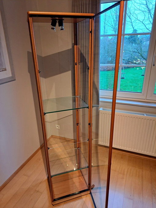 Display Case Wood/Glass With Spotlights