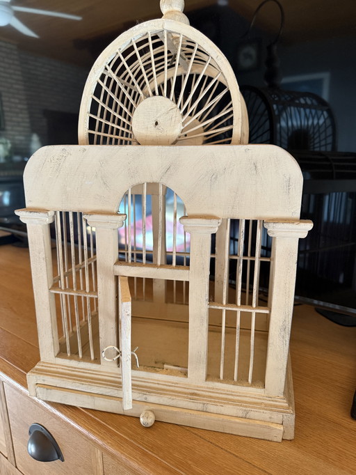 Wooden decorative bird cage