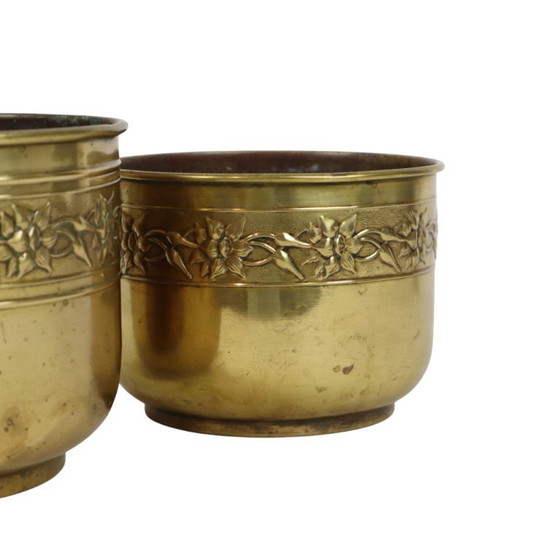 Oude Messing Repoussé Bloembakken Unis Paris – Plantenbak, Brass (photo 7 of 18)