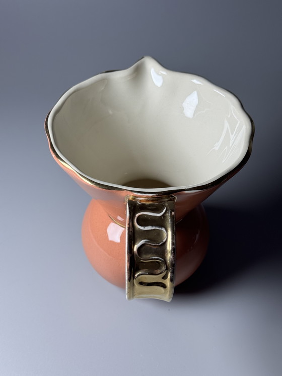 Image 1 of Boch Frères La Louvière Art Deco Faience Pitcher, Belgian Ceramic, 1930s