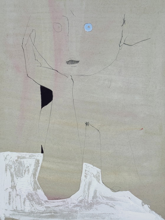 Image 1 of Robert Detheux rare peinture surréaliste de 1961