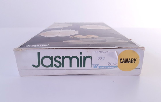 Image 1 of Hoyrup Jasmine bouwpakket, Vintage kunststof gevouwen lamellen hanglamp door Lars Eiler Schiøler, Deens design, mcm pvc lamellen