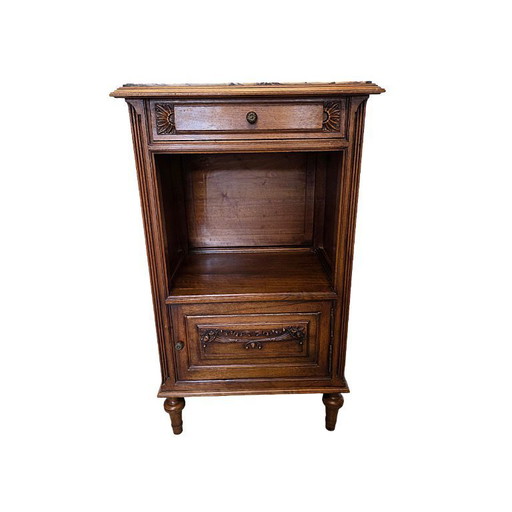 French classic bedside table with marble top, circa 1900