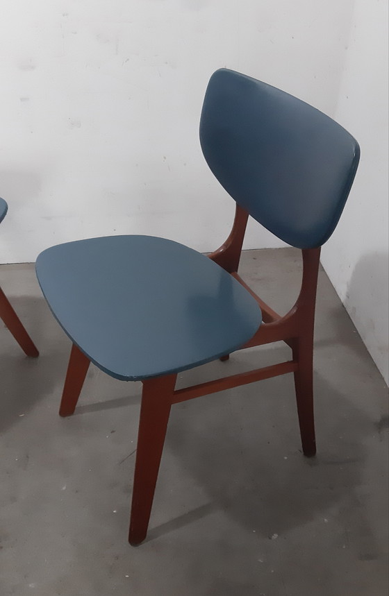 Image 1 of Set di sedie per sala da pranzo Louis van Teeffelen in teak degli anni '50