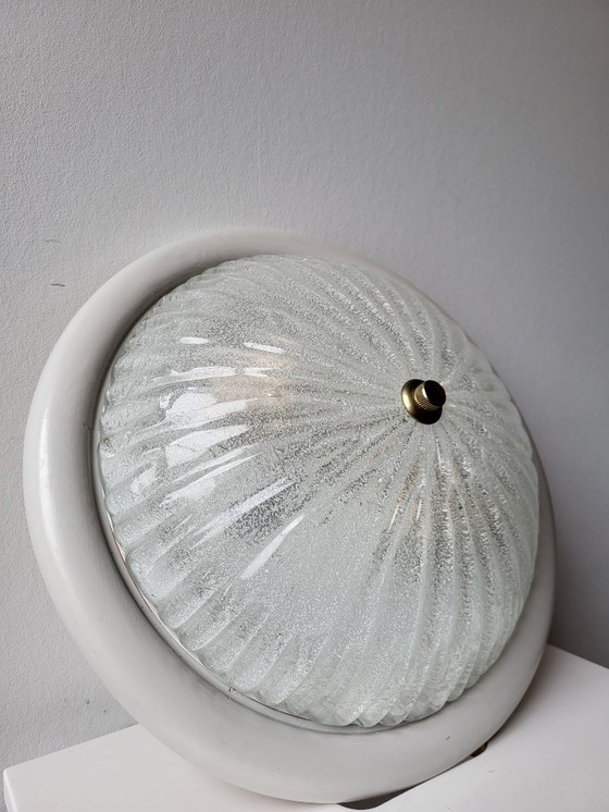 Image 1 of Lampe en verre Iceglass vintage style Hollywood, milieu du siècle