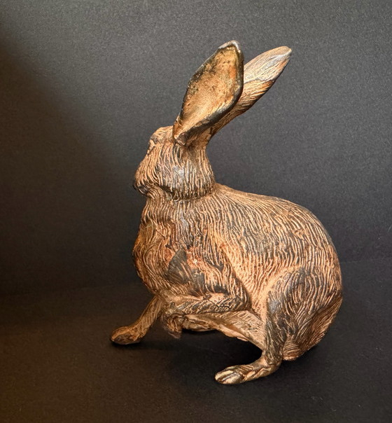 Original Bronze Sculpture 'Lièvre' (Hare), Pierre Chenet (lost wax), Brown (photo 2 of 8)