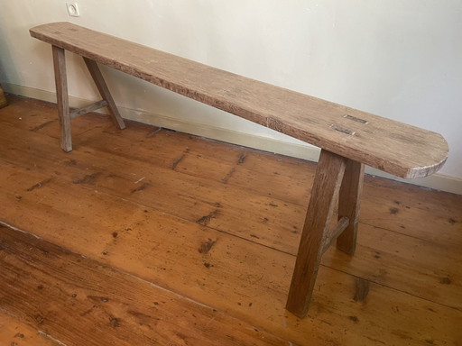 Long Bench Church Pew Oak FR 153 cm